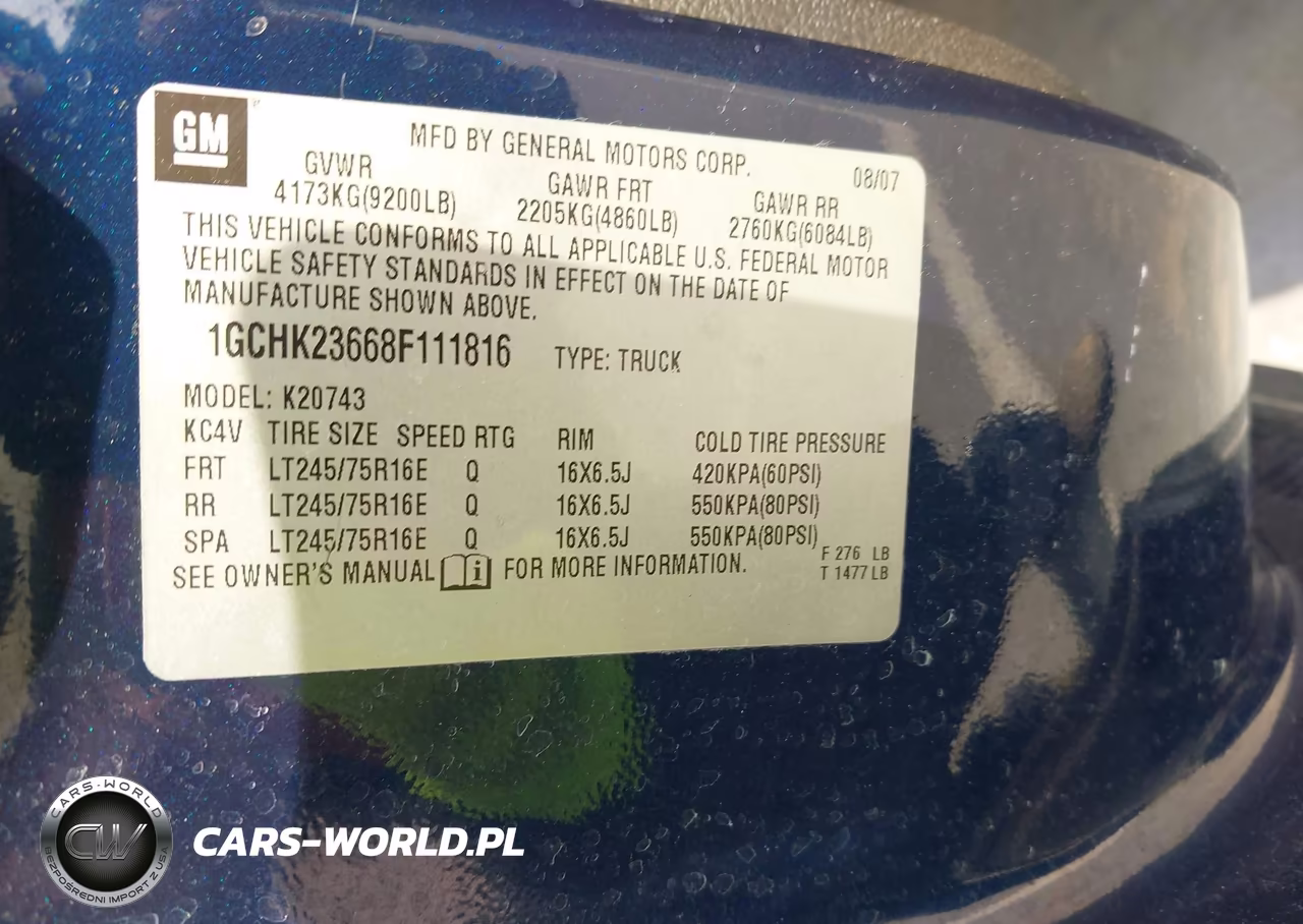 2008 Chevrolet Silverado 2500Hd Lt1 VIN:1GCHK23668F111816 - 9