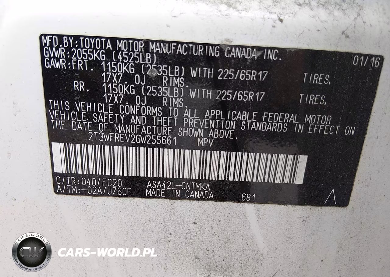 2016 Toyota Rav4 Xle VIN:2T3WFREV2GW255661 - 9