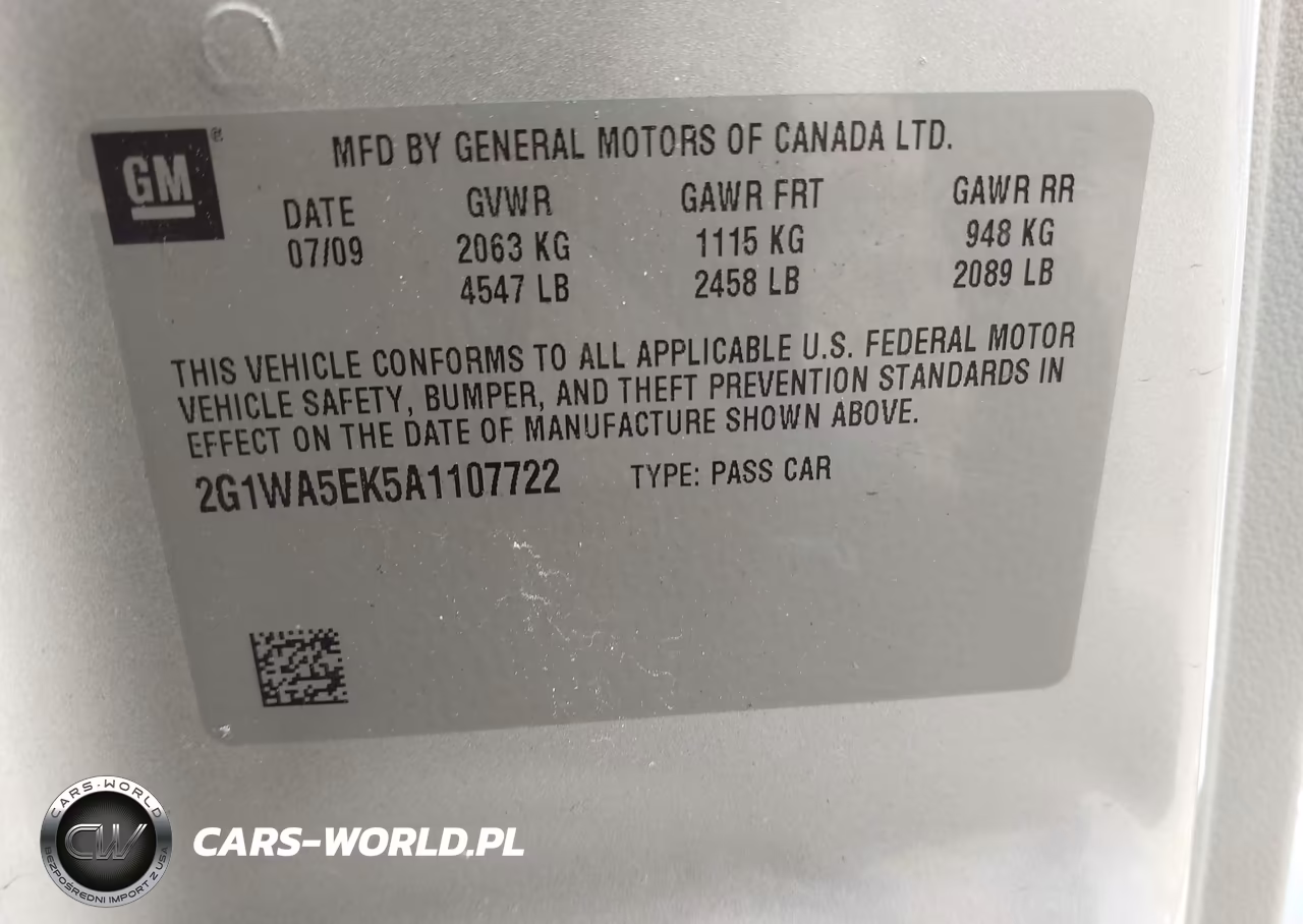 2010 Chevrolet Impala Ls VIN:2G1WA5EK5A1107722 - 9