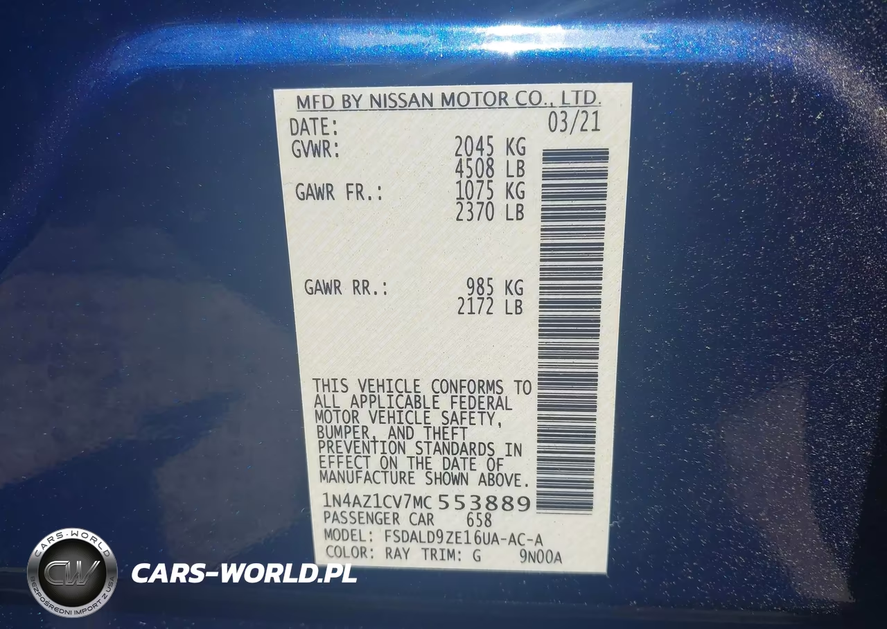 2021 Nissan Leaf Sv 40 Kwh VIN:1N4AZ1CV7MC553889 - 9