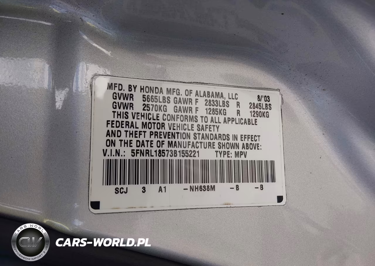 2003 Honda Odyssey Lx VIN:5FNRL18573B155221 - 9