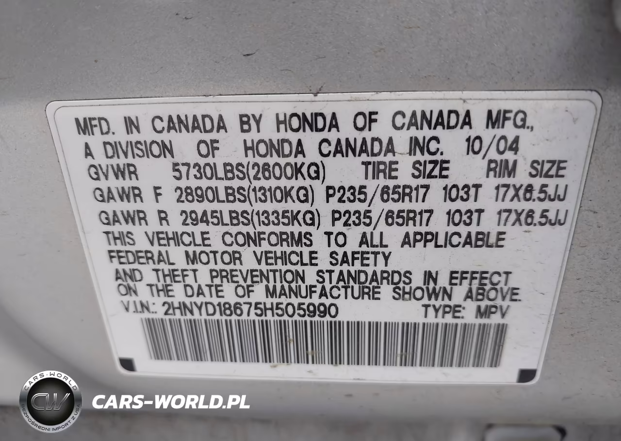 2005 Acura Mdx VIN:2HNYD18675H505990 - 9