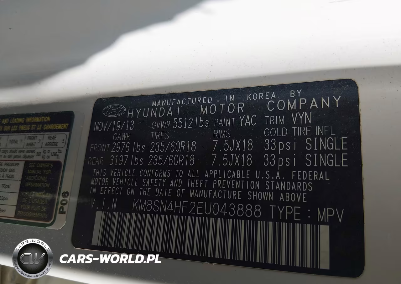 2014 Hyundai Santa Fe Gls VIN:KM8SN4HF2EU043888 - 9