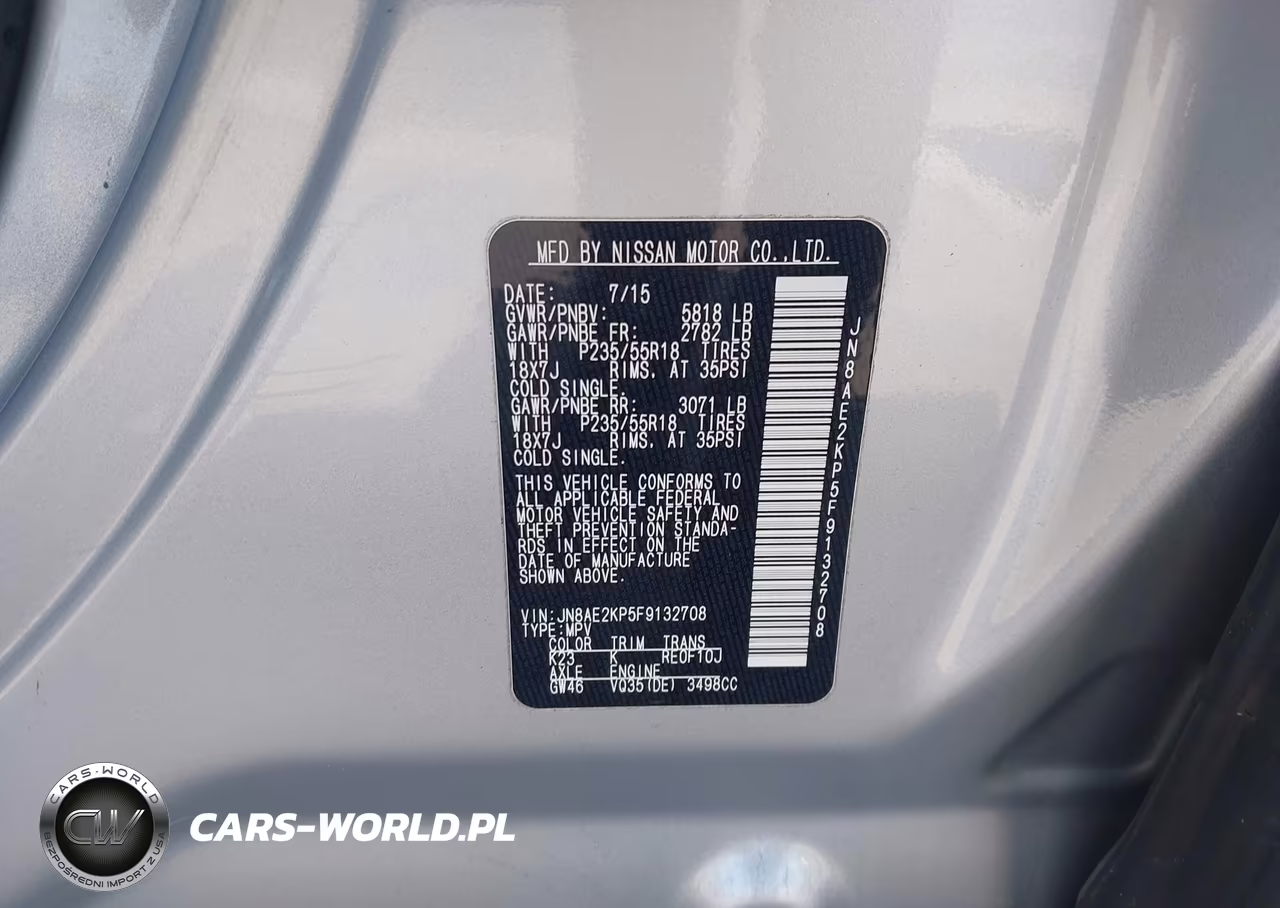 2015 Nissan Quest Sl VIN:JN8AE2KP5F9132708 - 9