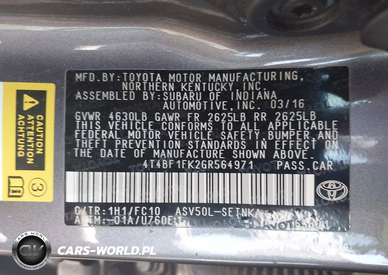 2016 Toyota Camry Le VIN:4T4BF1FK2GR564971 - 9