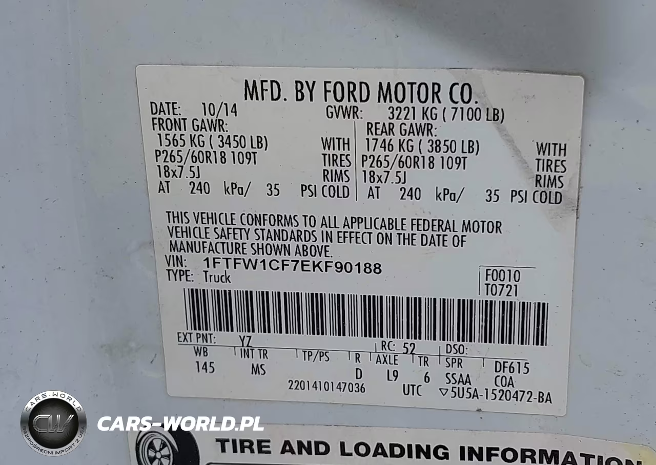 2014 Ford F-150 Xlt VIN:1FTFW1CF7EKF90188 - 9
