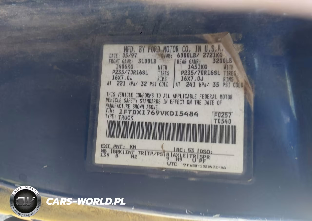 1997 Ford F-150 Standard Lariat-Standard-Xl-Xlt VIN:1FTDX1769VKD15484 - 9