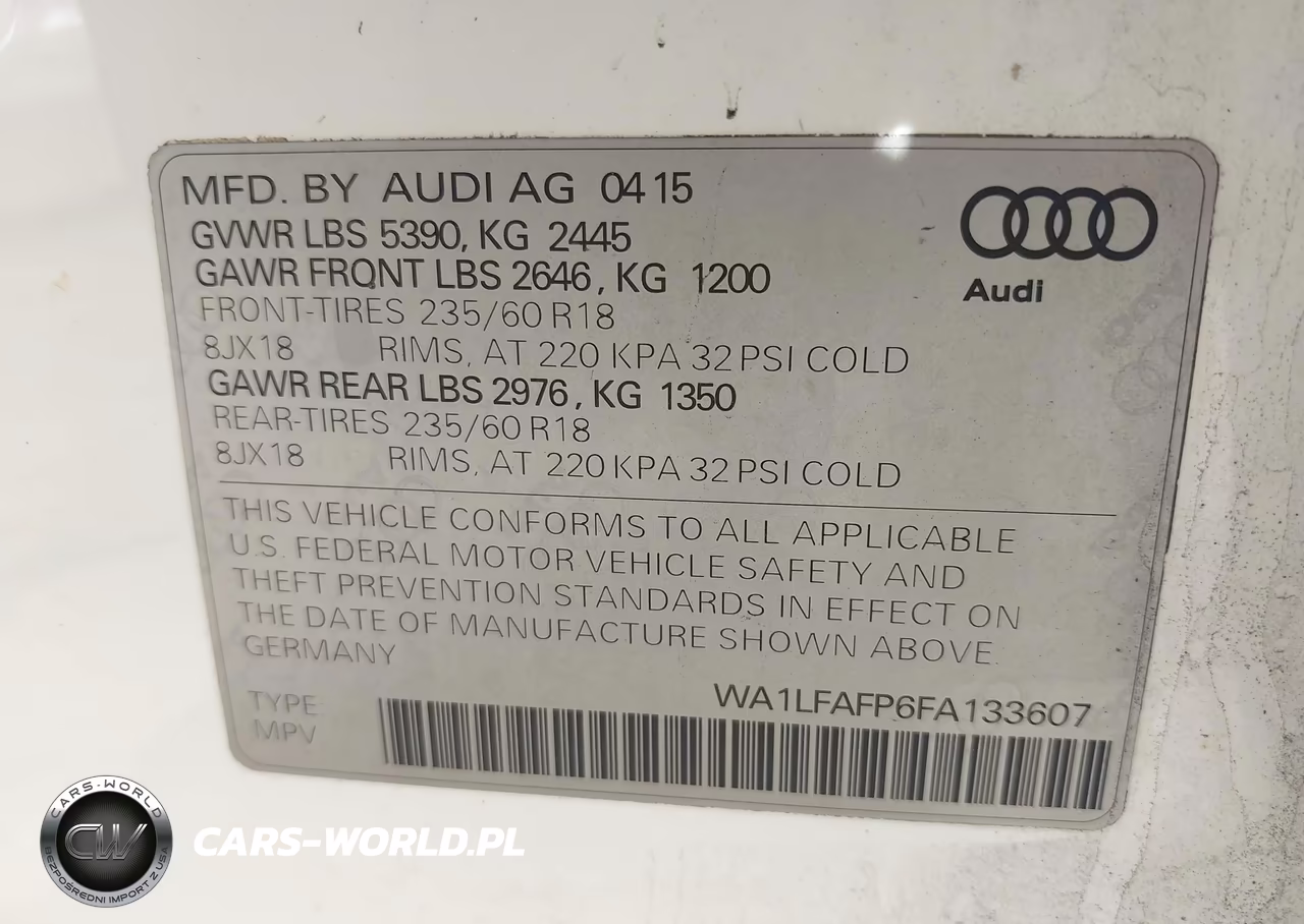 2015 Audi Q5 2.0T Premium VIN:WA1LFAFP6FA133607 - 9