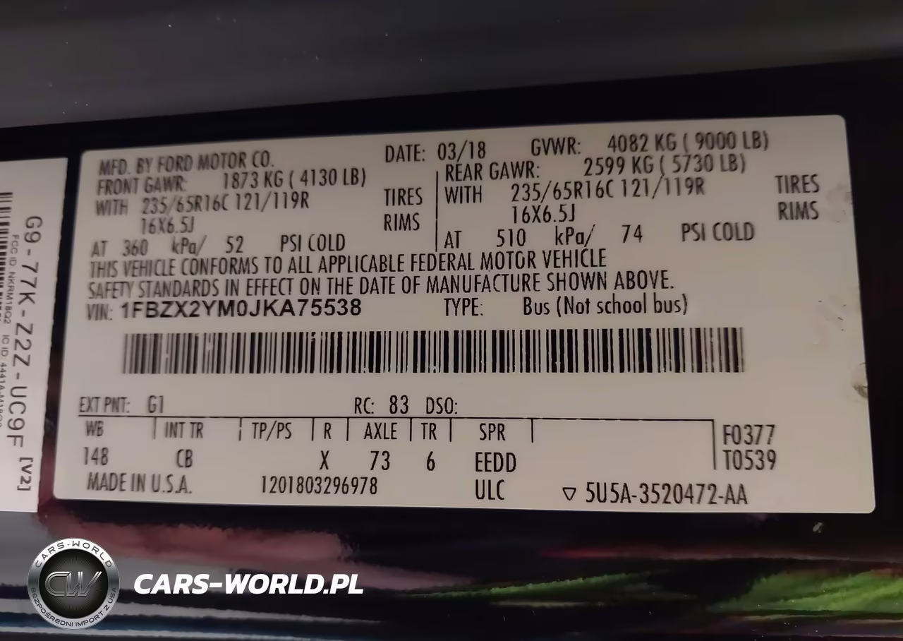 2018 Ford Transit-350 Xl-Xlt VIN:1FBZX2YM0JKA75538 - 9