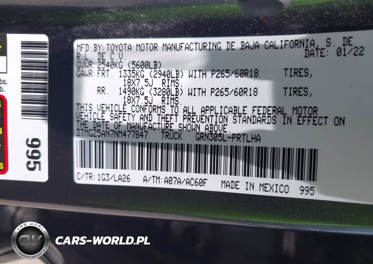 2022 Toyota Tacoma Limited VIN:3TMGZ5AN7NM477847 - 9