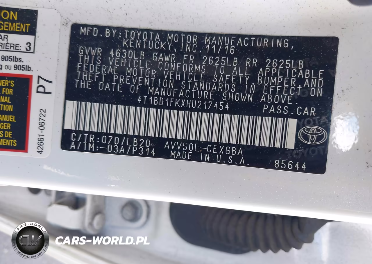 2017 Toyota Camry Hybrid Xle VIN:4T1BD1FKXHU217454 - 9