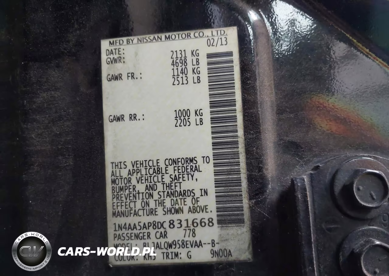 2013 Nissan Maxima 3.5 S VIN:1N4AA5AP8DC831668 - 9