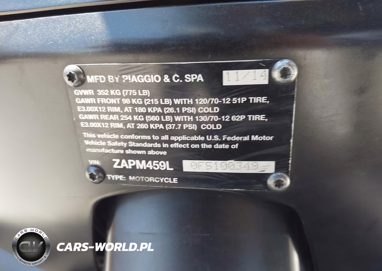 2015 Vespa Gts 300 Super VIN:ZAPM459L0F5100349 - 10