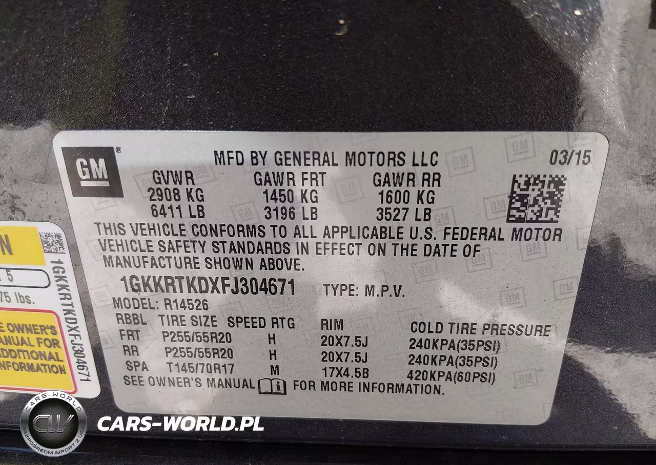 2015 GMC Acadia Denali VIN:1GKKRTKDXFJ304671 - 9