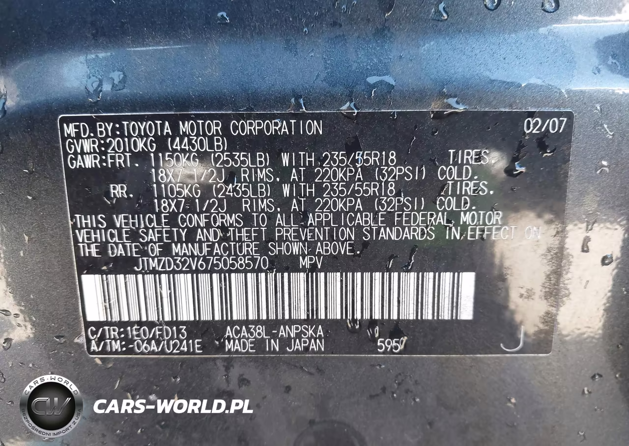 2007 Toyota Rav4 Sport VIN:JTMZD32V675058570 - 9