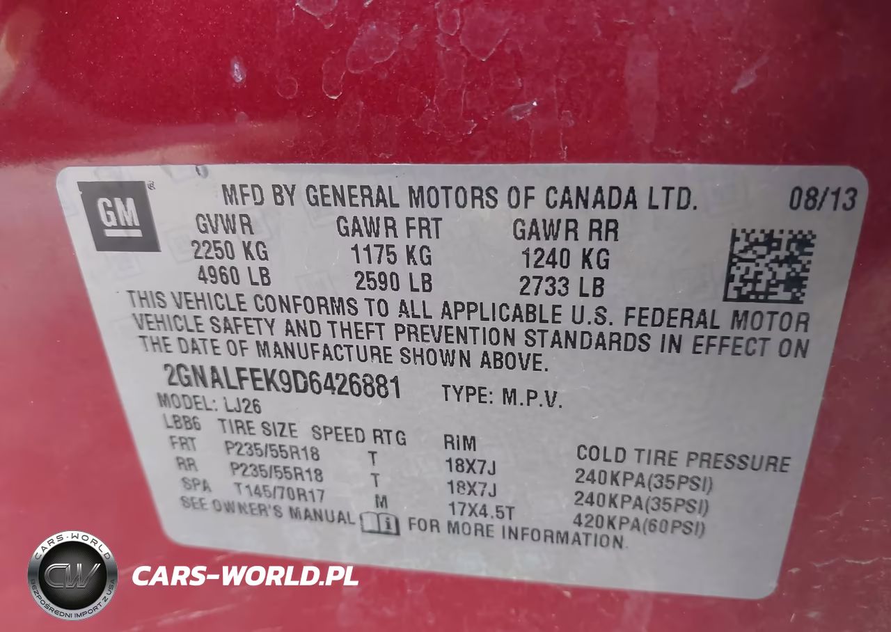 2013 Chevrolet Equinox Ltz VIN:2GNALFEK9D6426881 - 9
