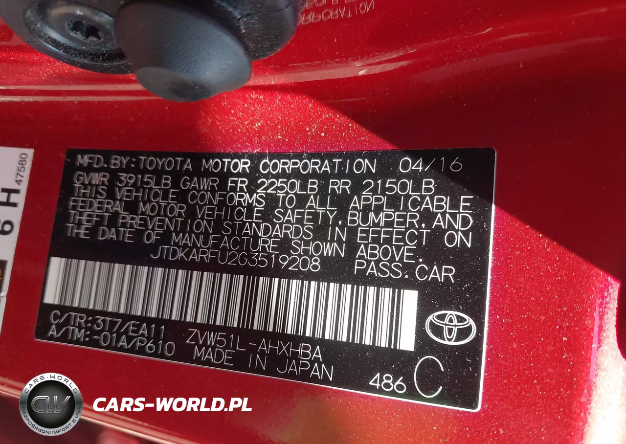 2016 Toyota Prius Four Touring VIN:JTDKARFU2G3519208 - 9