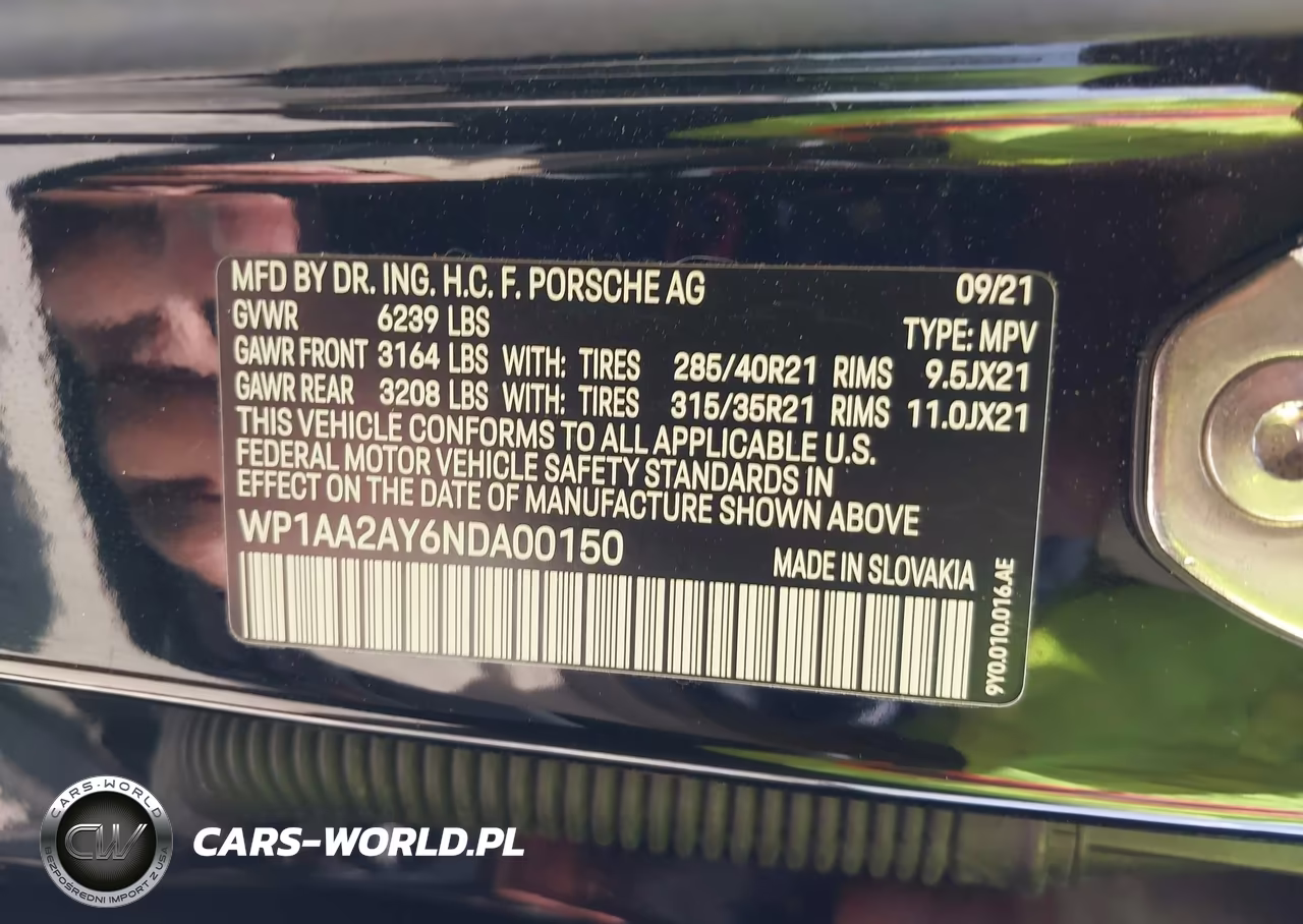 2022 Porsche Cayenne Platinum Edition VIN:WP1AA2AY6NDA00150 - 9