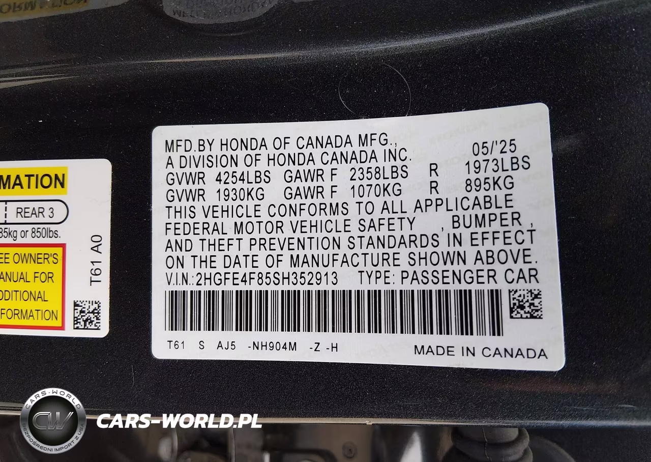2025 Honda Civic Hybrid Sport-Sport Touring VIN:2HGFE4F85SH352913 - 9