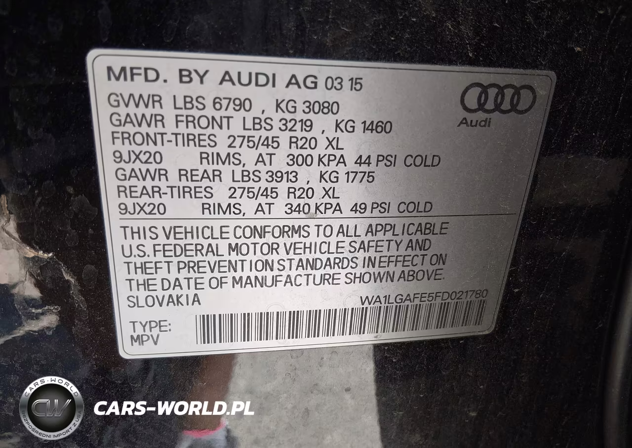 2015 Audi Q7 3.0T Premium VIN:WA1LGAFE5FD021780 - 9