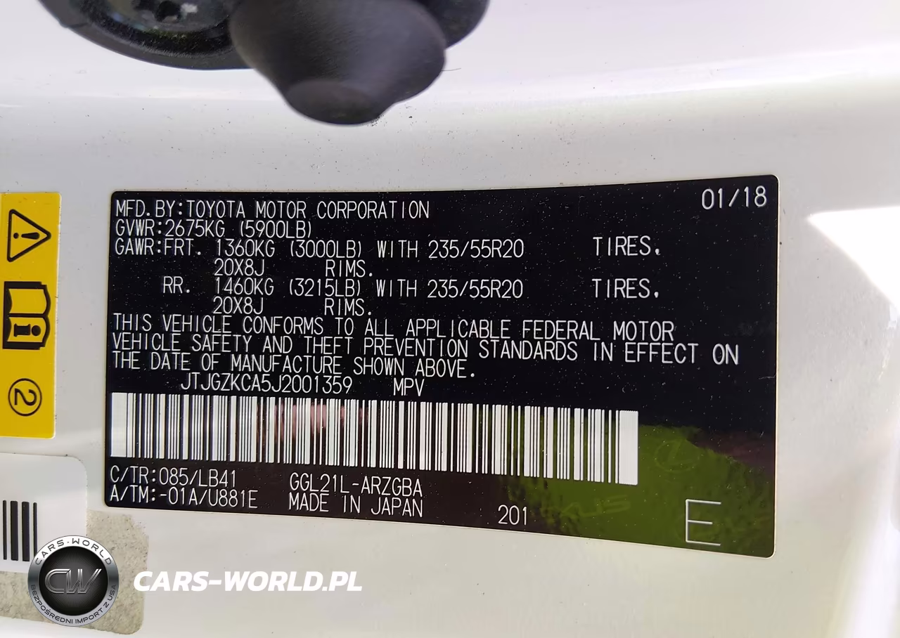 2018 Lexus Rx 350L Premium VIN:JTJGZKCA5J2001359 - 9