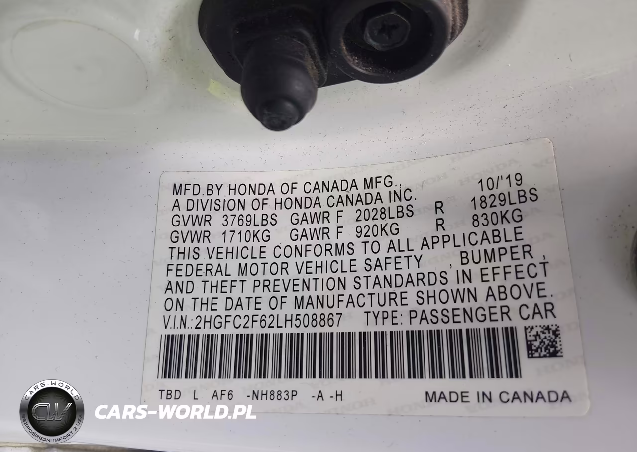 2020 Honda Civic Lx VIN:2HGFC2F62LH508867 - 9