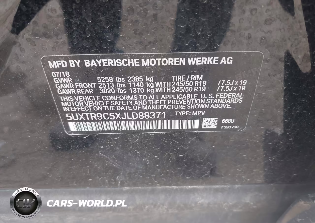 2018 BMW X3 xDrive30I VIN:5UXTR9C5XJLD88371 - 9
