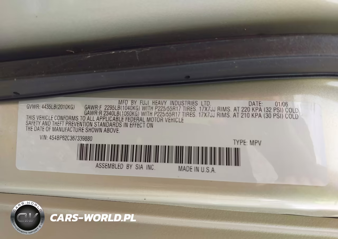 2006 Subaru Outback 2.5I Limited VIN:4S4BP62C367339880 - 9