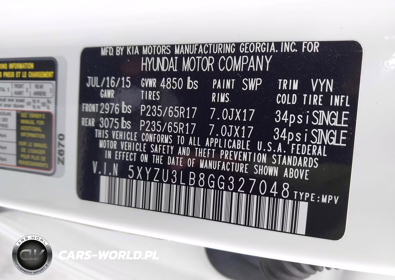 2016 Hyundai Santa Fe Sport 2.4L VIN:5XYZU3LB8GG327048 - 9