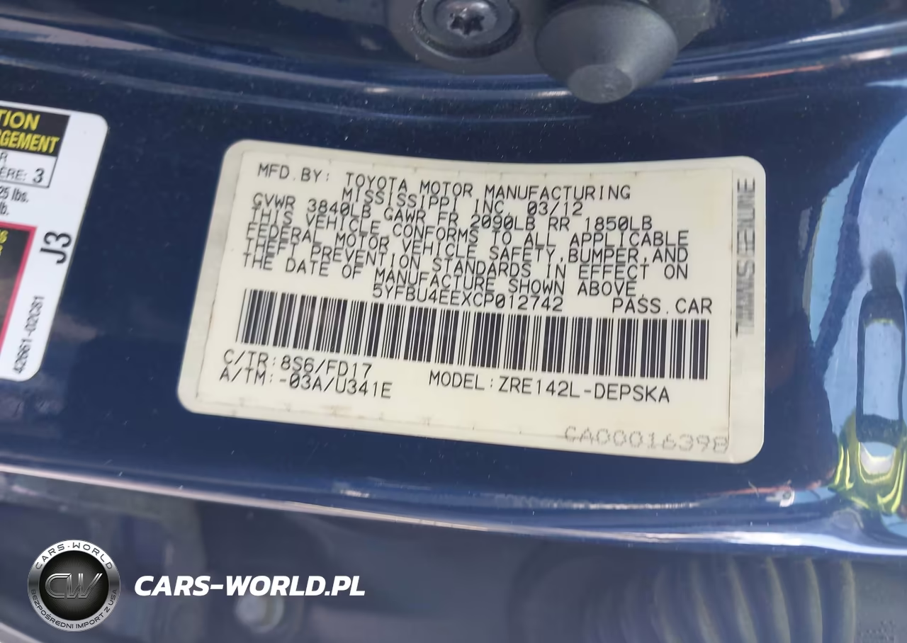 2012 Toyota Corolla S VIN:5YFBU4EEXCP012742 - 9