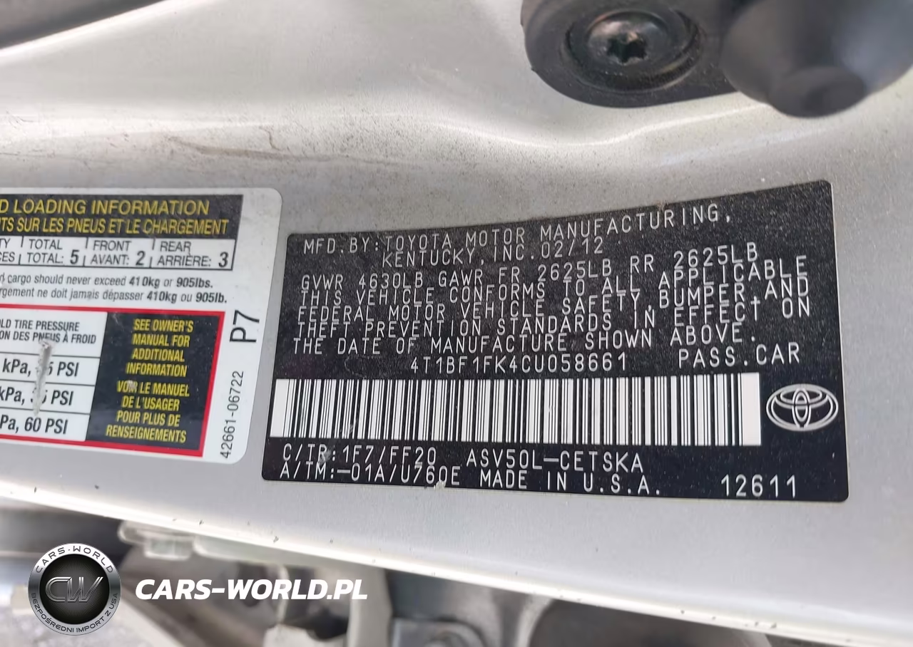 2012 Toyota Camry Se VIN:4T1BF1FK4CU058661 - 9