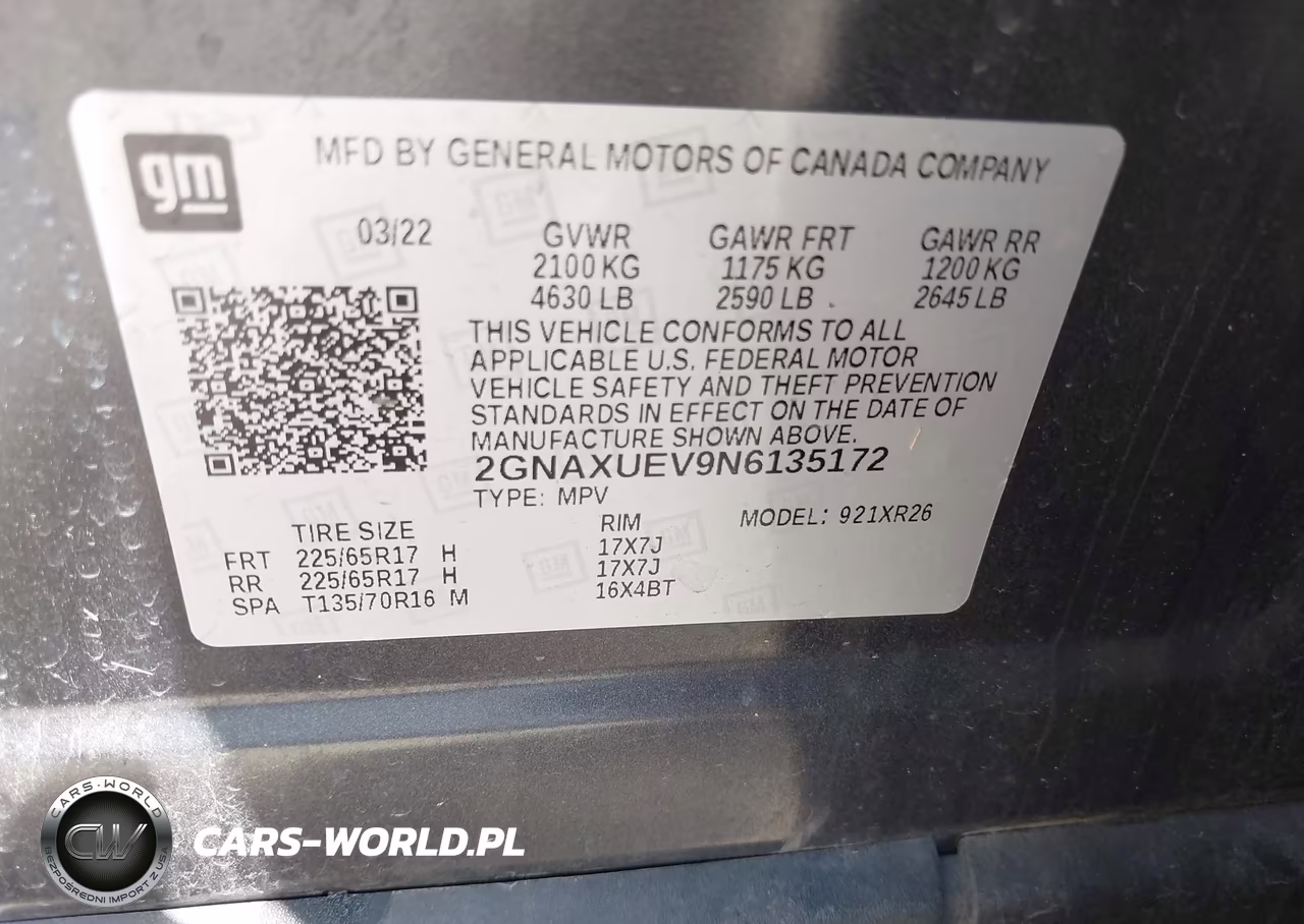 2022 Chevrolet Equinox Awd Lt VIN:2GNAXUEV9N6135172 - 9