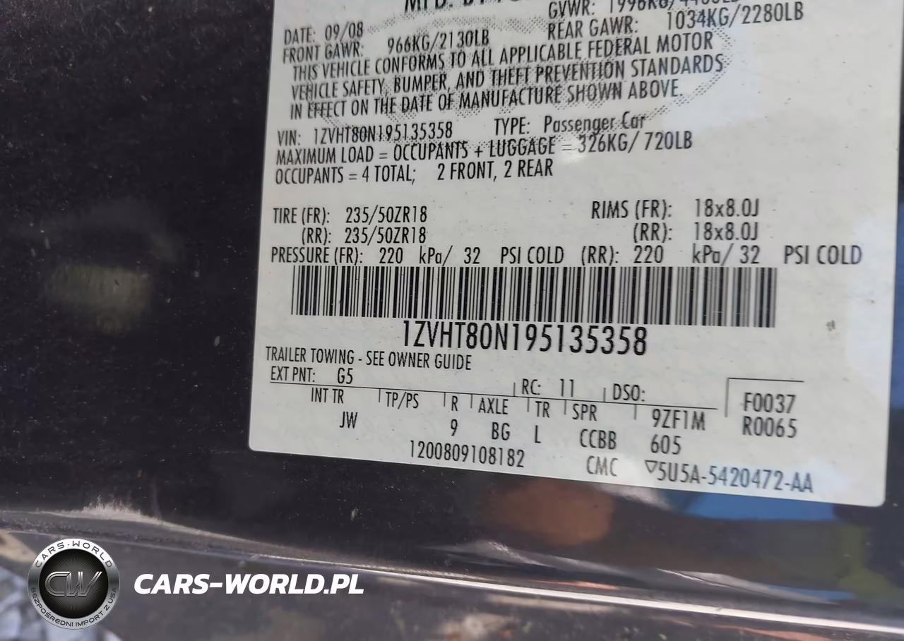 2009 Ford Mustang V6-V6 Premium VIN:1ZVHT80N195135358 - 9