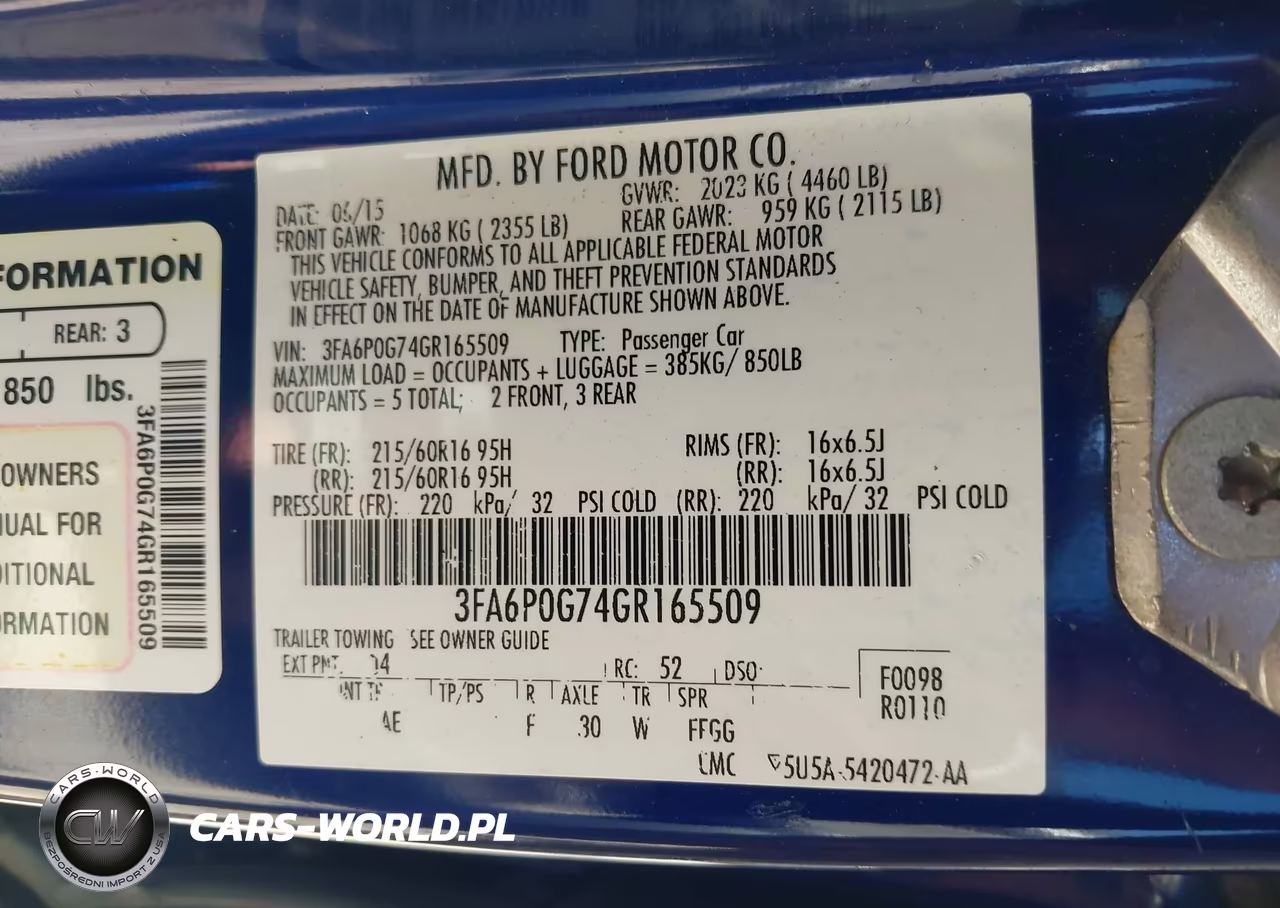 2016 Ford Fusion S VIN:3FA6P0G74GR165509 - 9