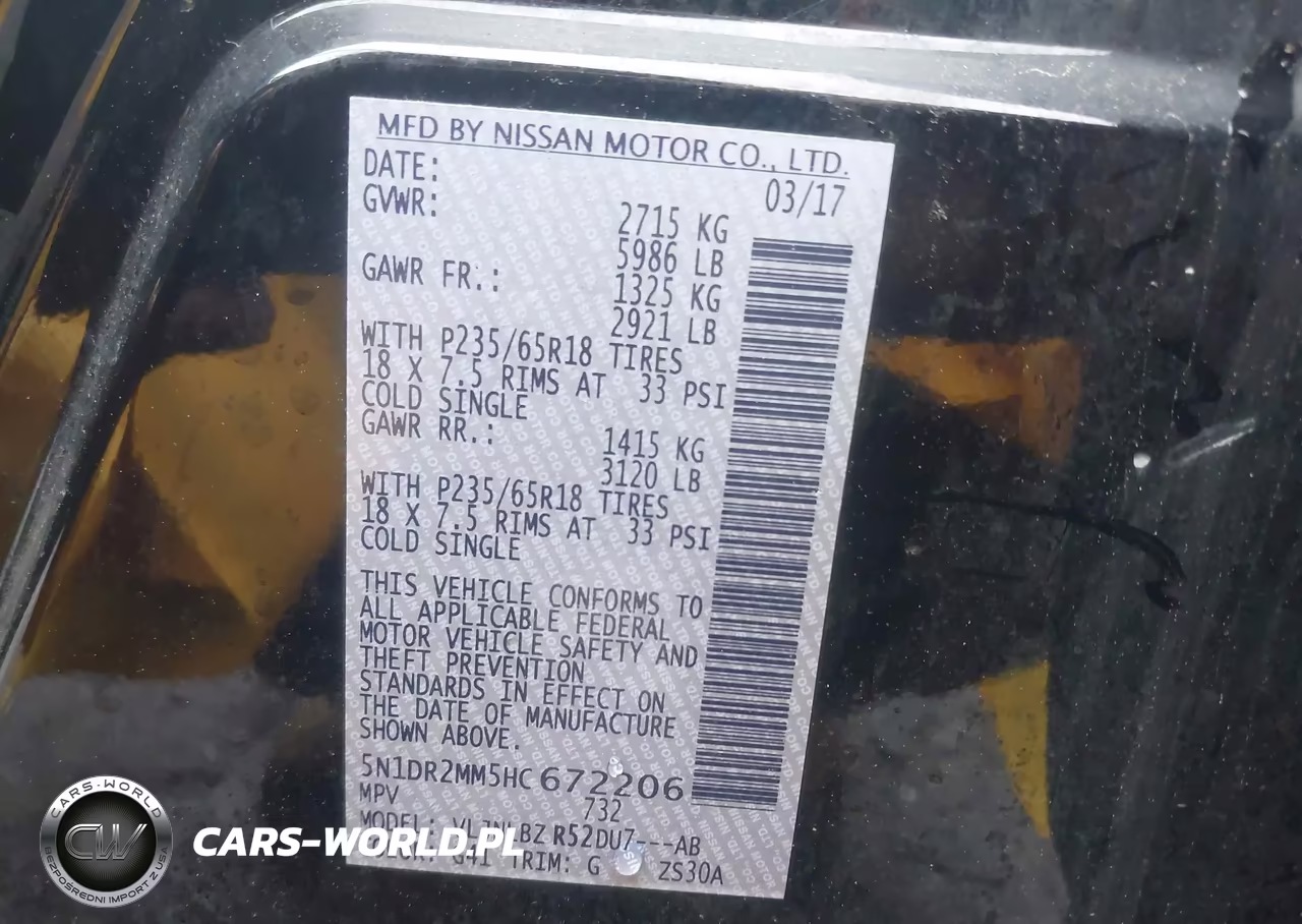 2017 Nissan Pathfinder S VIN:5N1DR2MM5HC672206 - 9