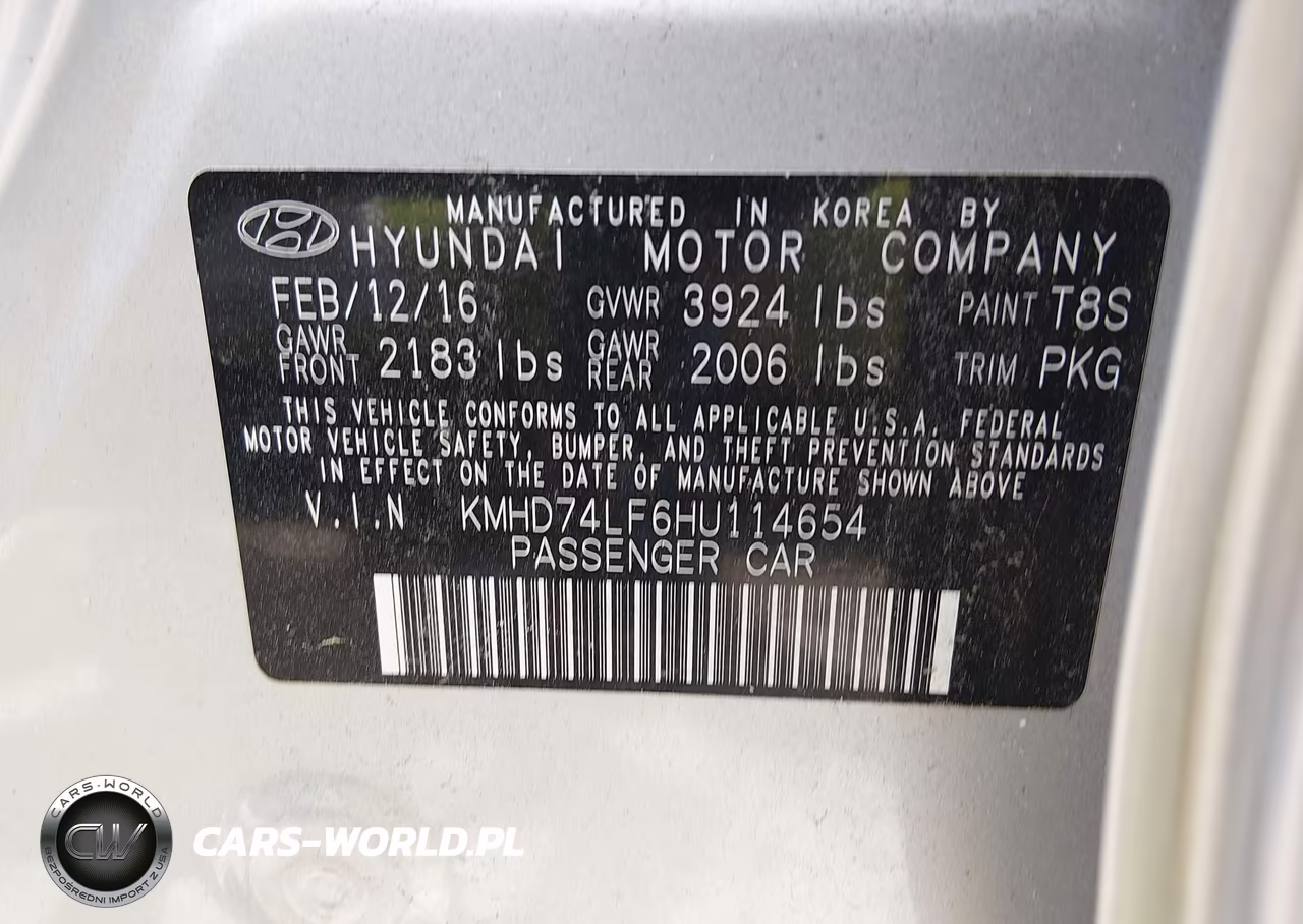2017 Hyundai Elantra Se VIN:KMHD74LF6HU114654 - 9