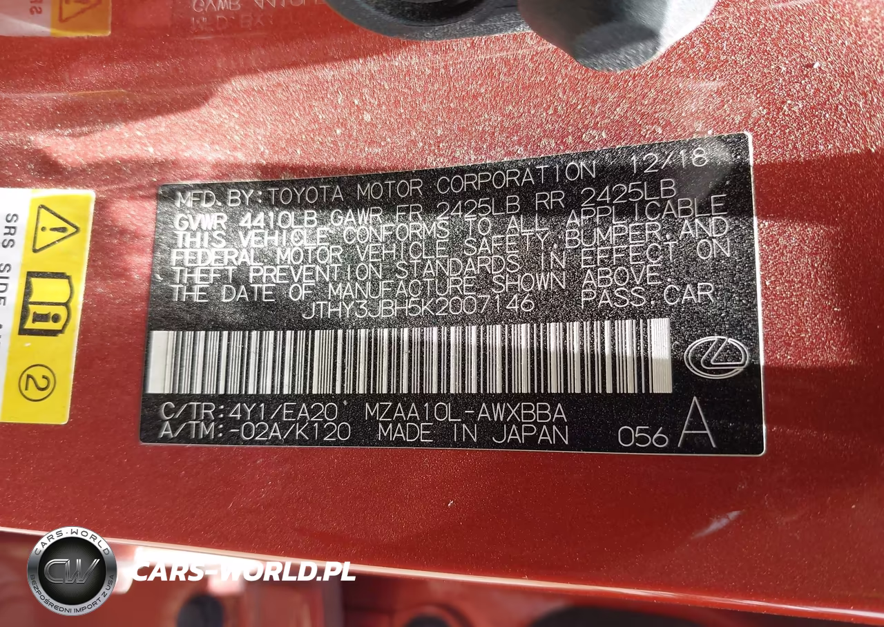 2019 Lexus Ux 200 VIN:JTHY3JBH5K2007146 - 9