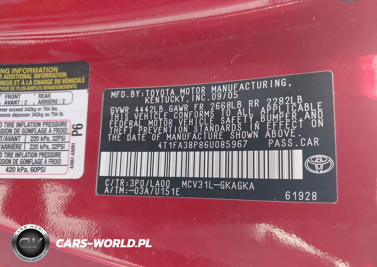 2006 Toyota Camry Solara Sle VIN:4T1FA38P86U085967 - 9