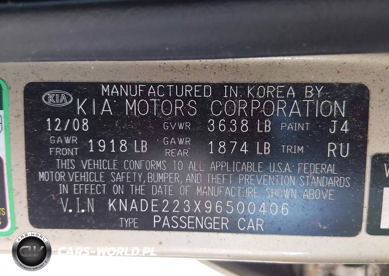 2009 Kia Rio Lx VIN:KNADE223X96500406 - 9