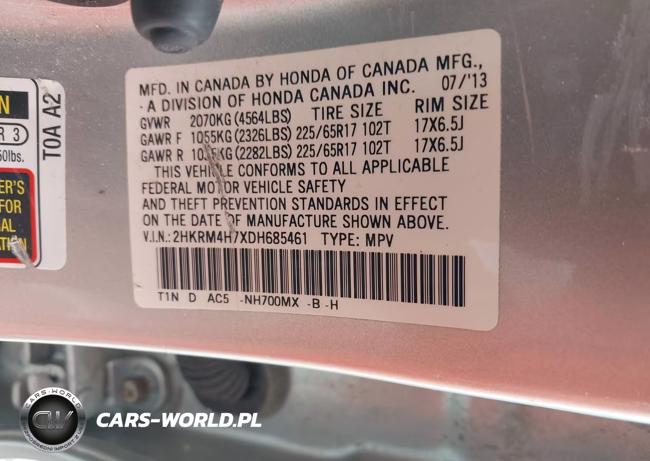 2013 Honda Cr-V Ex-L VIN:2HKRM4H7XDH685461 - 9