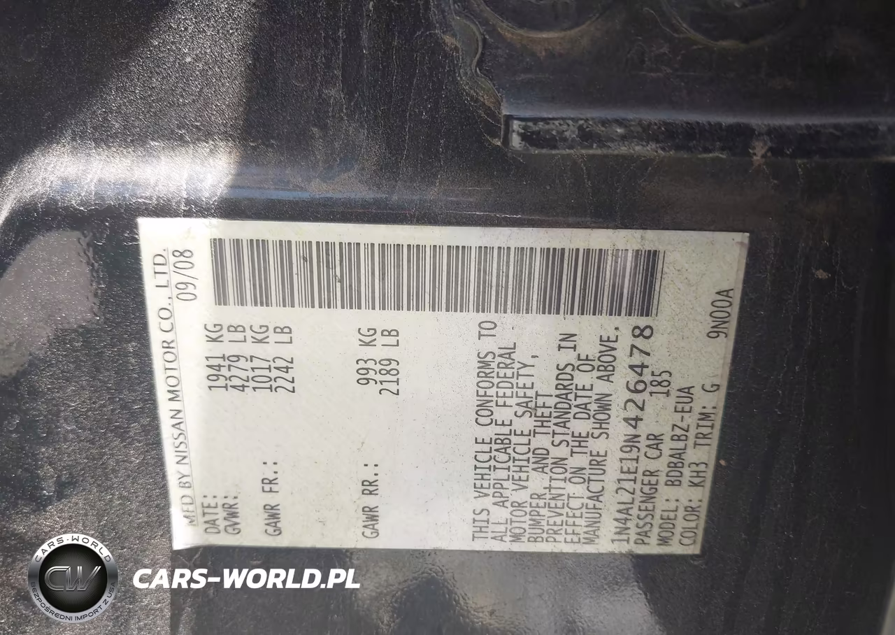 2009 Nissan Altima 2.5 S VIN:1N4AL21E19N426478 - 9