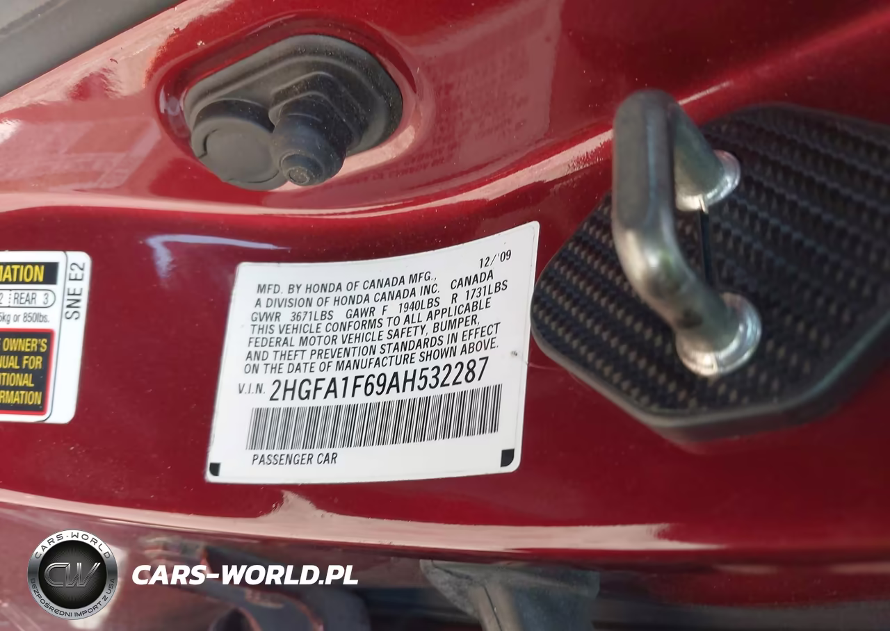 2010 Honda Civic Lx-S VIN:2HGFA1F69AH532287 - 9
