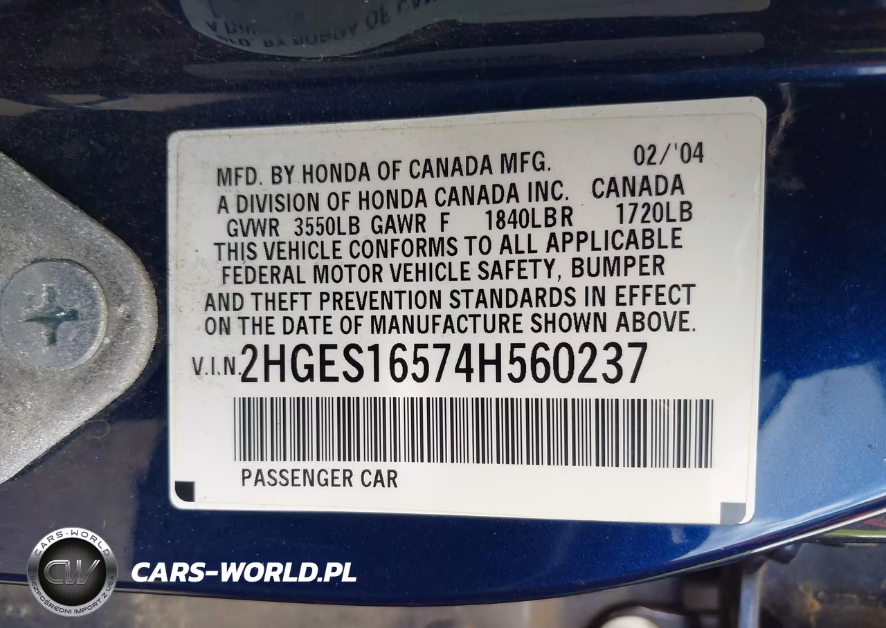 2004 Honda Civic Lx VIN:2HGES16574H560237 - 9