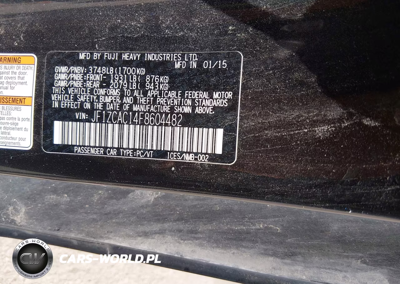 2015 Subaru Brz Limited VIN:JF1ZCAC14F8604482 - 9