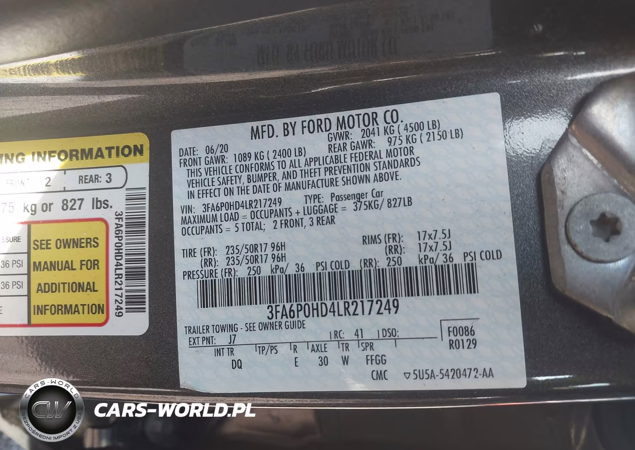 2020 Ford Fusion Se VIN:3FA6P0HD4LR217249 - 9
