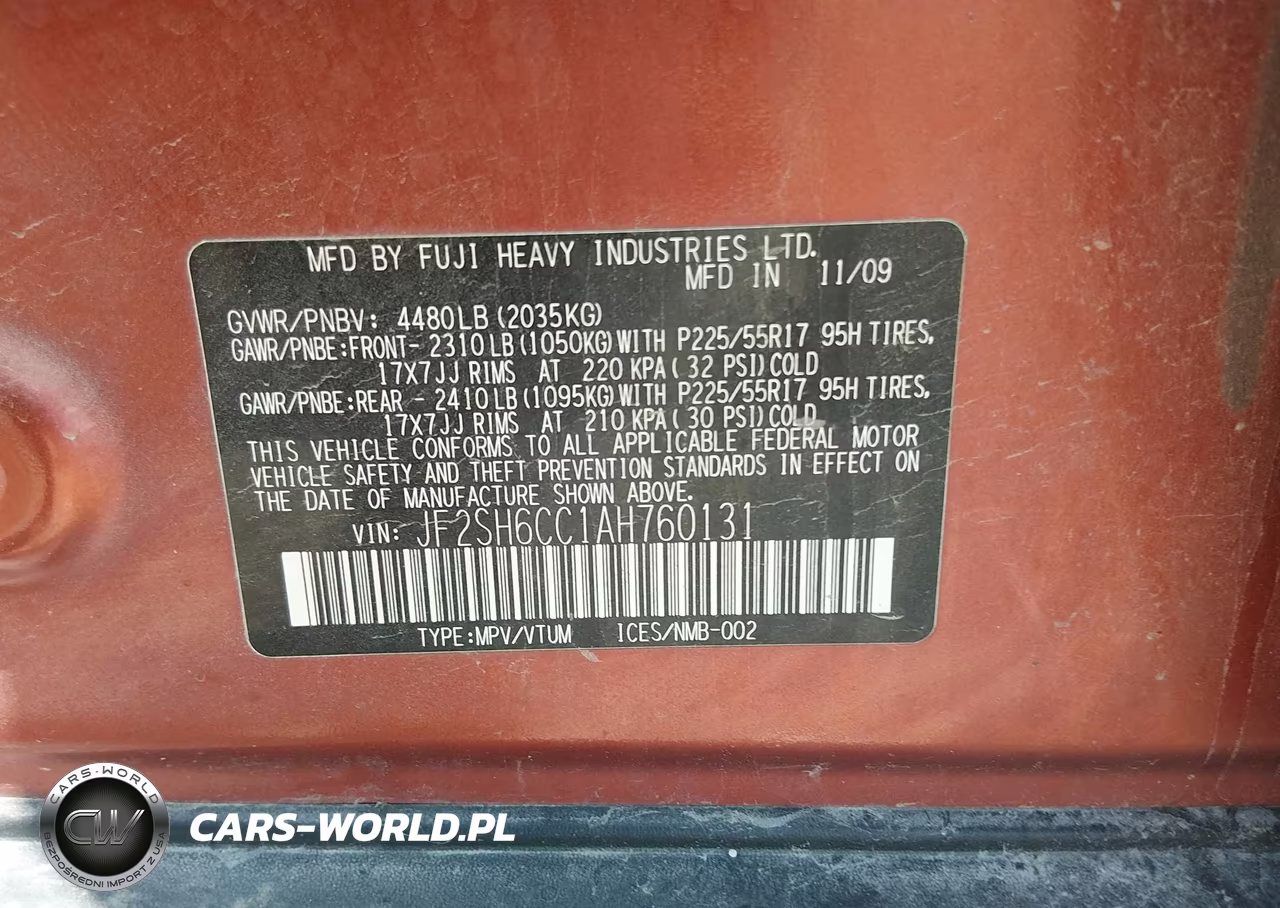 2010 Subaru Forester 2.5X Premium VIN:JF2SH6CC1AH760131 - 9