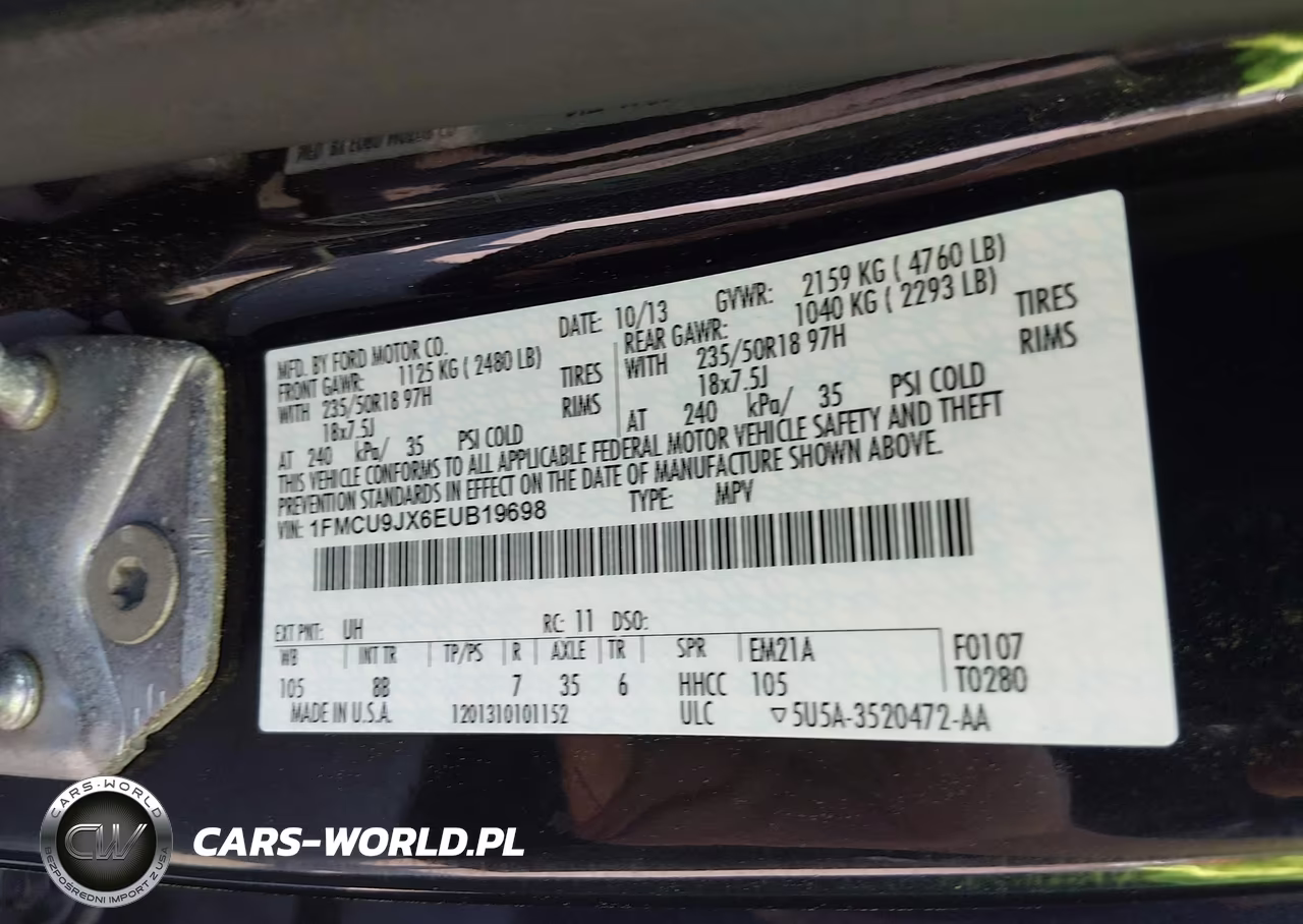 2014 Ford Escape Titanium VIN:1FMCU9JX6EUB19698 - 9