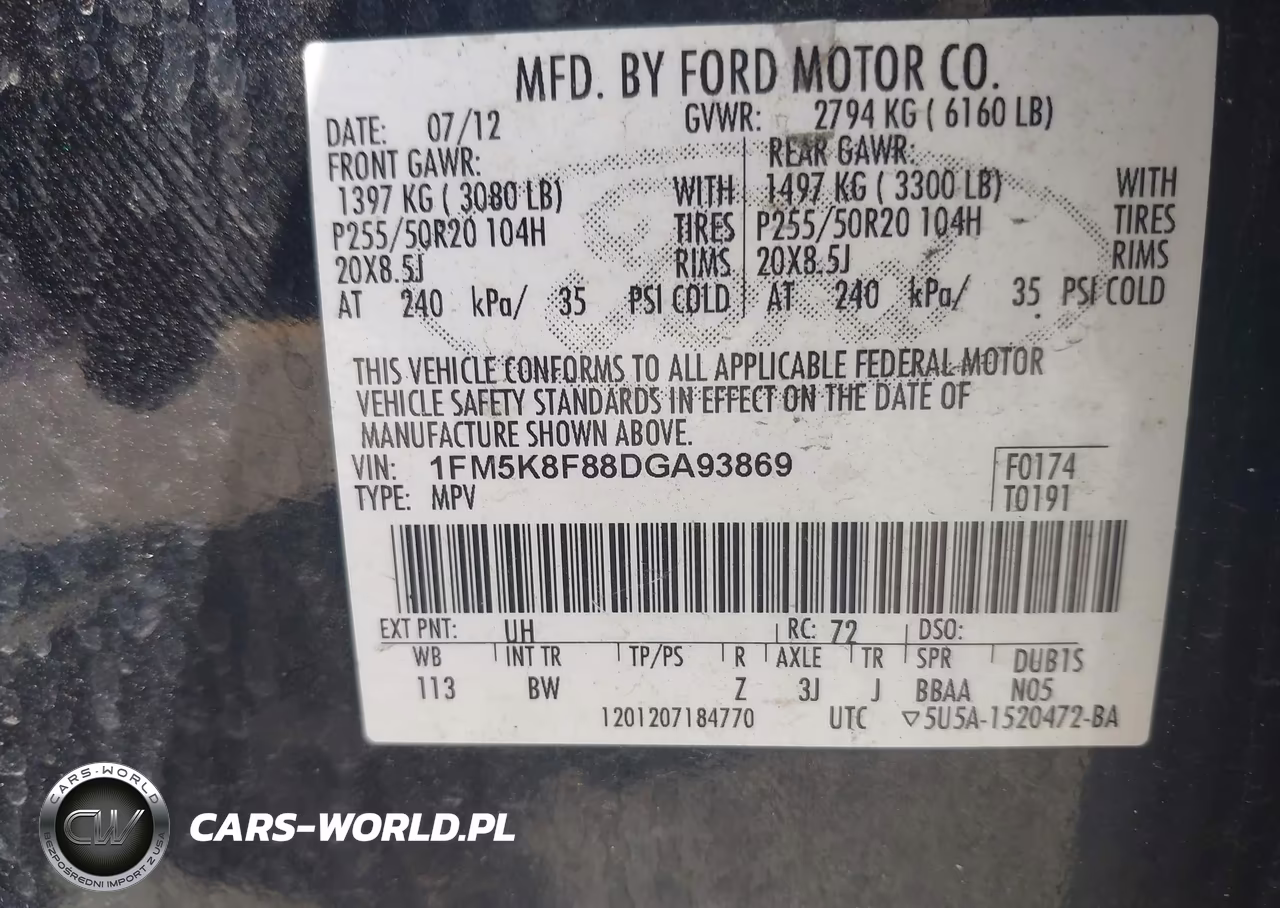2013 Ford Explorer Limited VIN:1FM5K8F88DGA93869 - 9