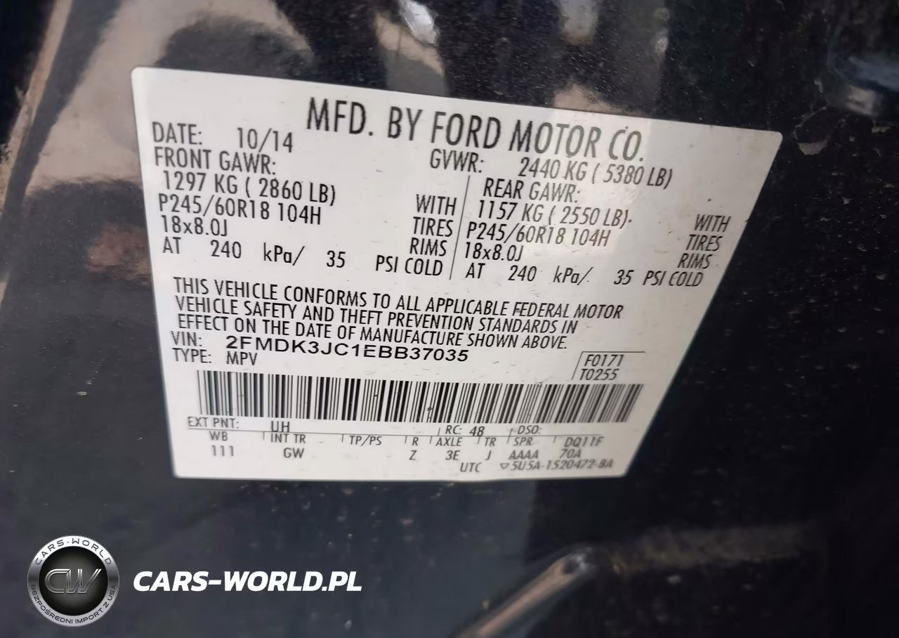 2014 Ford Edge Sel VIN:2FMDK3JC1EBB37035 - 9