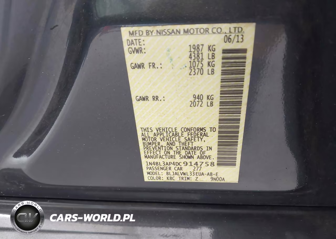 2013 Nissan Altima 3.5 Sl VIN:1N4BL3AP4DC914758 - 9